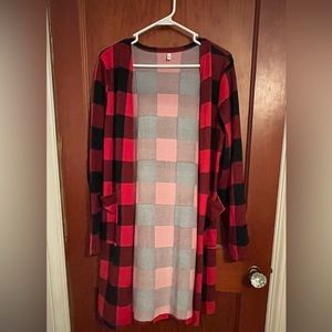 Black & Red Plaid Cardigan